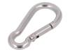 KAR-4-A4, Snap hook; acid resistant steel A4; for rope; 40mm; Size: 4mm, KRAFTBERG