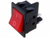 IRS-201-3C3RB ROCKER; 2; DPST; ON-OFF; 15A/250ВAC; красный; неоновая лампочка