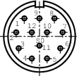 99 4608 00 12 Device sockets, 12-pin 623 Poles=12 Female
