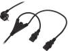 AK-440402-017-S Кабель; угловая вилка CEE 7/7 (E/F), IEC C13 "мама" x2; 1,7м