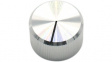 RND 210-00350 Aluminium Knob, silver, 6.4 mm shaft