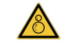 830020 ISO Safety Sign - Warning, Counter Rotating Rollers, Triangular, Black on Yellow, Polyester, 1pcs