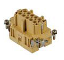 JCSEF 10, JCSE - JSE, 10 poles + earth, female insert, with female contacts, tinned, ILME