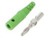 FK8SNI/GN, Вилка; "банан" 4мм; 32А; 60ВDC; зеленый; Диам.кабеля макс: 2,8мм, Schutzinger