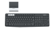 920-008168 Keyboard with Universal Phone and Tablet Stand, K375S, DE Germany, QWERTZ, USB, Wireless/Bluetooth