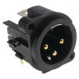 AC3MAH4-AU-B XLR, Receptacle 3 AC PCB Black