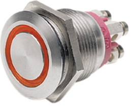 MPI002/TERM/RD, Переключатель: антивандальный; Положения: 2; SPST-NO; 0,05A/24ВDC, Bulgin