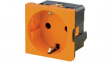 IE-FCI-PWB-DE-OR Socket Module  mm F (CEE 7/3) Orange