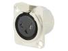 FC61900N Гнездо; XLR; "мама"; PIN: 3; пайка; позолота; серебристый; металл