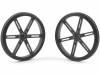POLOLU WHEEL 90X10MM PAIR – BLACK Колесо; Диам.вала:3мм; Ось: D-образный профиль; черный; резина