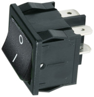 1802.1123, ROCKER; DPST; Положения:2; OFF-ON; 12A/250ВAC; черный; IP40; 100мОм, Marquardt