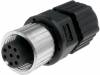 M12A-08BFFA-SL8001, Вилка; М12; PIN:8; "мама"; код A-DeviceNet / CANopen; на провод, Amphenol