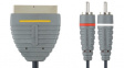 BVL5802 Stereo video cable SCART-Plug 2x RCA-Plug 5.0 m