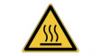 828836 ISO Safety Sign - Warning, Hot Surface, Triangular, Black on Yellow, Polyester, 1pcs