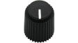 RND 210-00293 Plastic Round Knob with Aluminium Cap, black, 6.0 mm