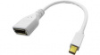 12.03.3163 Mini DisplayPort (m) - DisplayPort (f) Adapter White 150 mm