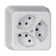 87303.X.61 Sockets for on-wall assembly 80 x 80 x 45 mm 10 A CH  White