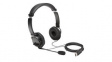 K97601WW Headset, Stereo, On-Ear, 20kHz, USB, Black