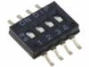 DHNF-04F-T-V Переключатель: DIP-SWITCH; Кол-во секций:4; ON-OFF; 0,1A/50ВDC