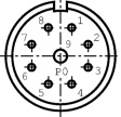 99 4603 00 09 Appliance plug, 9-pin 623 Poles=9 Male