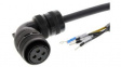R88A-CAGB003SR-E Servo Motor Power Cable, without Brake, 3m, 200V / 400V, Angled Connector