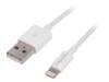 UA0241, Кабель; USB 2.0; вилка USB A, вилка Apple Lightning; 380мм; белый, LOGILINK