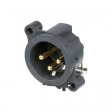 NC3MAH XLR Panel-mount male receptacle, 3 Poles A Horizontal/PCB Mounting Black