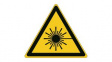 826912 ISO Safety Sign - Warning, Laser Beam, Triangular, Black on Yellow, Polyester, 1pcs