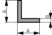 EN AW-6060 T66 20X20X2MM, Aluminium angle section, length 1 m, Alcoa
