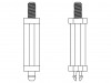 8G517V43029 Дистанц PCB; полиамид 66; Дл: 10мм; шток с резьбой,на защелки