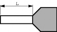 966144-8 Втулочный; изолированный, двойной; медь; 2,5мм2; 13мм; луженые
