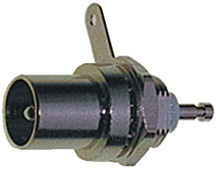 Coaxial flush-mounting plug, bore diam. 9.5 mm, Коаксиальный штекер для установки заподлицо, отверстие &oslash; 9.5 mm, -