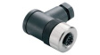 9457700000 M12 Right Angle Socket Sensor Connector, 4 Poles, A-Coded, Screw