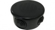 665N Round Junction Box 77x77x40mm Black Thermoplastic IP55