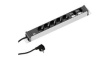 922.0181 Outlet Strip with 2x Empty Modules UNIVERSAL 5x DE Type F (CEE 7/3) Socket - DE Type F (CEE 7/7) Plug Black / Silver 3m