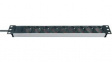 1390007009 Outlet Strip 9 Schuko Type F Silver CEE 7/4