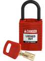 150180, SafeKey Compact Padlock, Keyed Different, Glass Filled Nylon, Red, Brady
