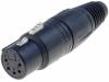 NC5FX-B, Вилка; XLR; "мама"; PIN:5; прямой; на провод; пайка; 3,5?8мм; 7,5А, Neutrik