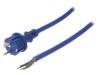 W-98454 Кабель; SCHUKO вилка,вилка CEE 7/7 (E/F),провода; 3м; синий