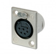 NC6FP-1 XLR Panel-mount female receptacle 6 Poles P Soldering Connection Nickel - Plated