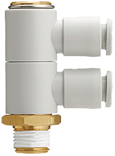 KQ2VD06-01AS, Twin threaded elbow R1/8"-6.0 mm, SMC PNEUMATICS