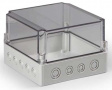 SPCK181813T Cubo S 175 x 175 x 125 мм, 50 мм основание, Pg выбивные отверстие, прозрачная кр
