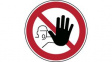 306916 No Access, Floor Sign, Round, Black on White/Red, Polyester, Prohibition Sign, 1