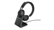 26599-989-989 Headset, Evolve 2-65, Stereo, On-Ear, 20kHz, USB/Bluetooth, Black