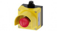 3SU1801-0NB10-4HC2 Emergency Stop Switch Assembly with Collar, 2NC, Red / Yellow, 10 A, 500 V, Spri