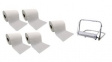 RND 600-00255 5x Wiping Paper Rolls + Wall Stand Dispenser