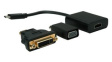 12.99.3229 Video Adapter, USB C Plug - HDMI Socket/VGA Socket/DVI Socket, 100mm