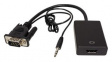 12993117 Video Cable Adapter, VGA Male + 3.5 mm Male - HDMI Socket 150mm