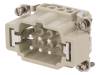 DE-006-M Разъем: HDC; контактная вставка; "папа"; DE; PIN:6; 6+PE; 16А; 500В