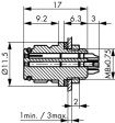 99 9228 050 08 Panel mount socket 8-pole red Pole no.=8